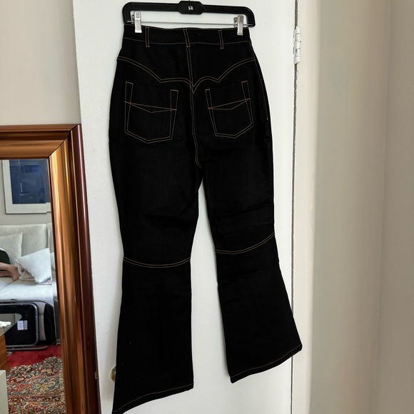 Ellery Zip Front Button Snap Closure Western Style Kickflare Jeans - Picture 2 of 6